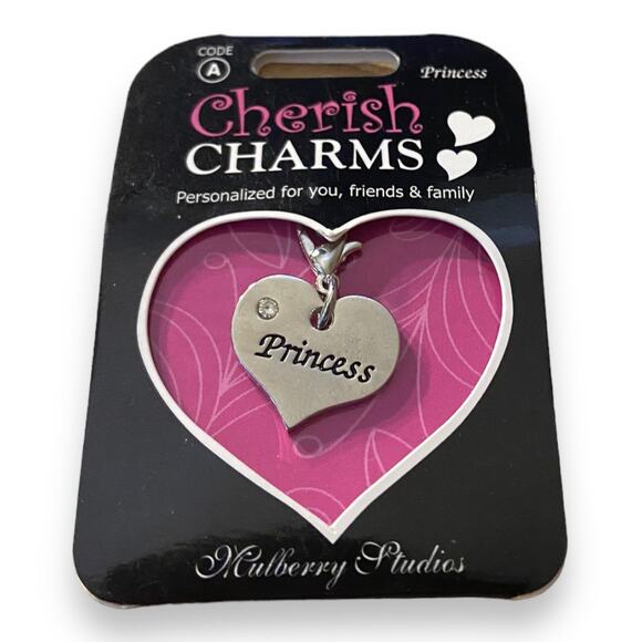 Cherish Charms PRINCESS Bracelet Charm NEW NWT Silvertone Silver Tone - Picture 1 of 3